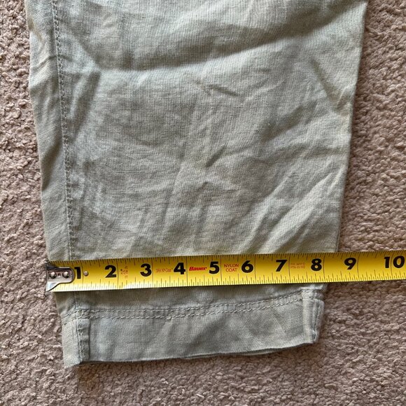 H&M Pants Womens XL 36x28 High Rise 100% Linen Tapered Leg Ankle Pockets - Picture 11 of 13